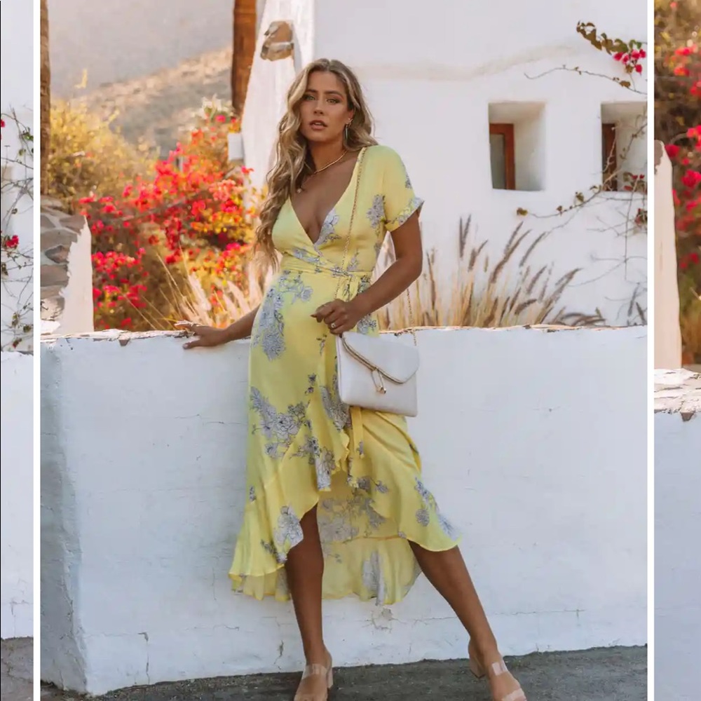 NWT Yellow Wrap Dress